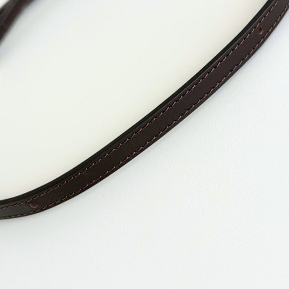 Chocolate Brown Crossbody Leather Strap with Gold Hardware (Generic) - Picture 8 of 8